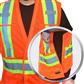 DuraDrive Men's Orange Hi-Vis Class 2 Level 2 Corn Mesh Tear-Away Safety Vest with Pockets