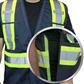 DuraDrive Men's Navy Hi-Vis Class 1 Level 2 Corn Mesh Tear-Away Safety Vest with Pockets