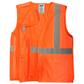 DuraDrive Men's Orange Hi-Vis Class 2 Level 2 Knitted Mesh Break-Away Safety Vest with Pockets