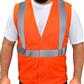 DuraDrive Men's Orange Hi-Vis Class 2 Level 2 Knitted Mesh Break-Away Safety Vest with Pockets