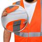 DuraDrive Men's Orange Hi-Vis Class 2 Level 2 Knitted Mesh Break-Away Safety Vest with Pockets