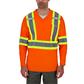 DuraDrive Men's Orange Hi-Vis Cooling Mesh Long Sleeve Safety T-Shirt