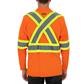 DuraDrive Men's Orange Hi-Vis Cooling Mesh Long Sleeve Safety T-Shirt