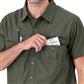 DuraDrive Men's Moss Green Ripstop Short Sleeve Button Work Shirt