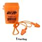 DuraDrive Orange Reusable Corded Triple-Flange Silicone Earplug with 25 dB NRR (100-Pair)
