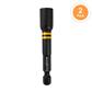 DuraDrive 1/4 in. x 2-9/16 in. Black Phosphate Coated Hex Impact Magnetic Nut Setter (2-Pack)