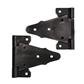 Nuvo Iron TH6BLK 6 in. Black Galvanized Metal Wooden Fence and Gate Tee Hinge