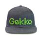 Gekko Dark Heather Grey Flat Brim Cap with Snap-Back Closure