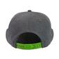 Gekko Dark Heather Grey Flat Brim Cap with Snap-Back Closure