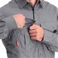 DuraDrive Men's HERO RED LABEL Grey Ripstop Long Sleeve Work Shirt