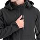 DuraDrive Men's FIGHTER GREEN LABEL Black and Grey Water Resistant Hooded Softshell Jacket