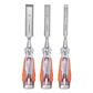 VANQUISH 4611 1/2 in., 3/4 in., 1 in. Thru-Tang High Impact Steel Blade Wood Chisel Set (3-Piece)