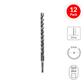 SABERCUT 3/4 in. x 12 in. SDS PLUS 3-Cutter Carbide Tip Concrete & Rebar Drill Bit (12-Pack)