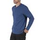 DURADRIVE LINK L/S HENLEY SHIRT WITH CHEST POCKET - BLUE OR HEATHER GREY